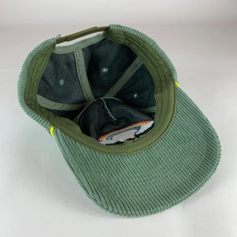 Hawaii Rainbow Green Corduroy Roper Snapback Hat